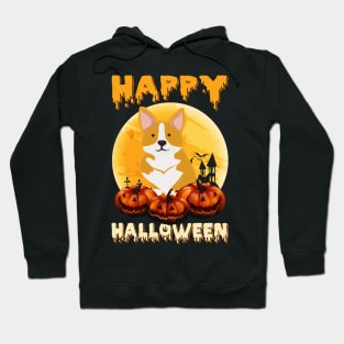 Corgi Scary Pumpkin Moon Halloween Costume Hoodie